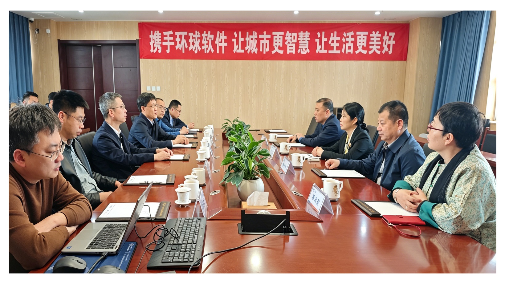 潍坊市委外办莅临环球软件调研 AI赋能外事提质增效